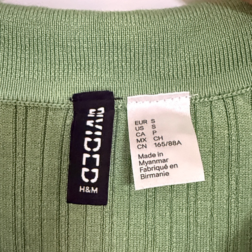 Divided Green Ribbed Button-Down Shirt - Picture 2 of 3